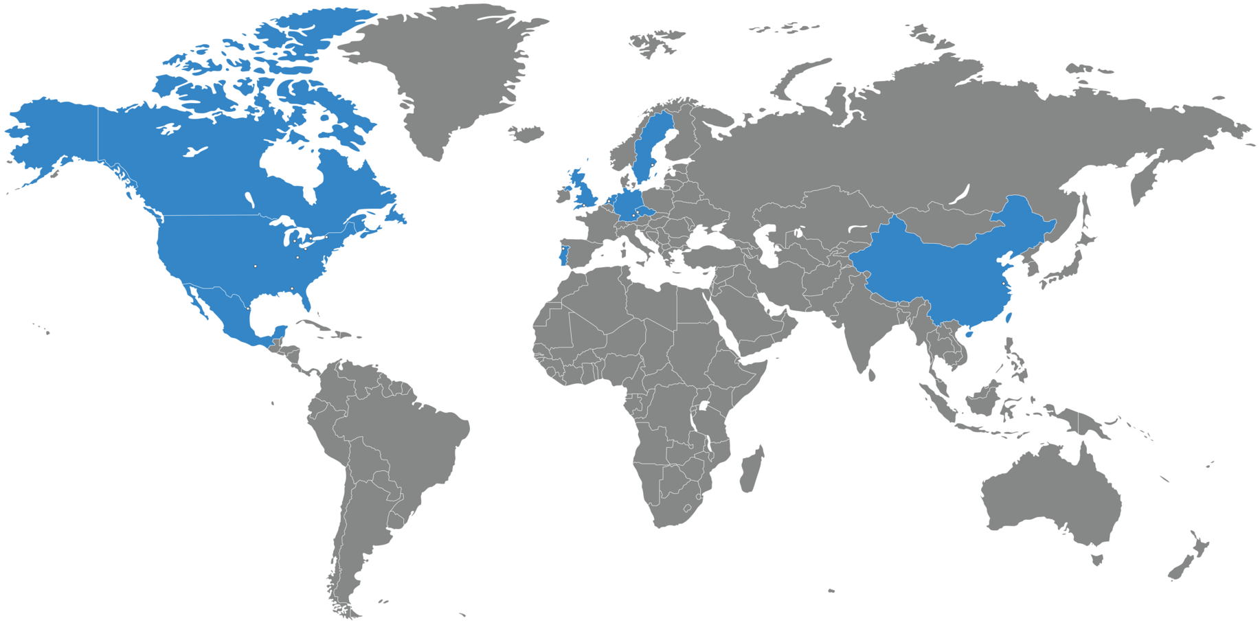 Carte mondiale des sites Allied Motion