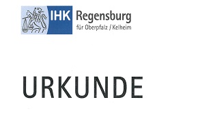 Urkunde IHK annerkannter Ausbildungsbetrieb